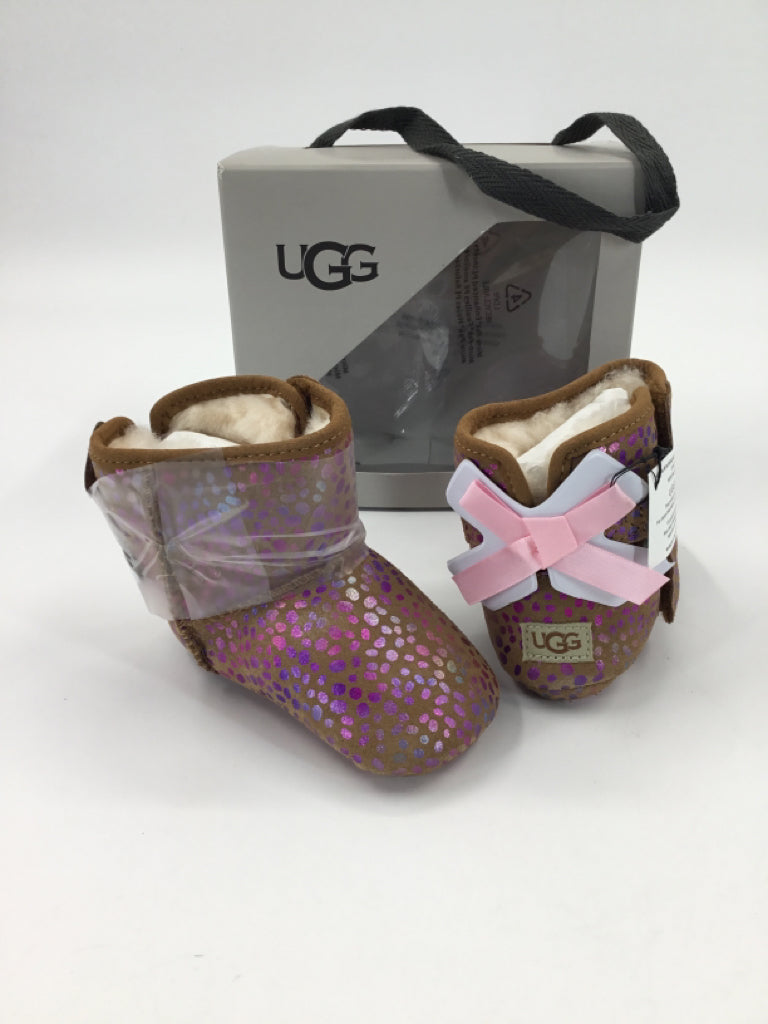 Ugg Jesse Bow II Spots Child Size 4 Toddler Brown Boots