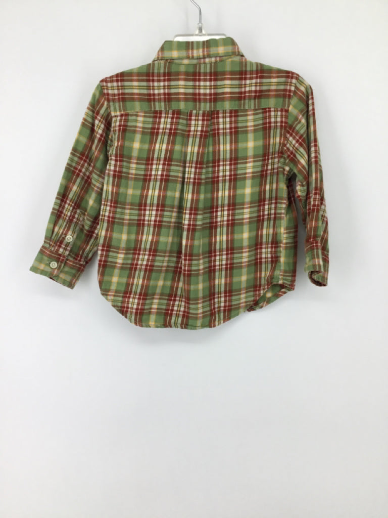 Ralph Lauren Child Size 18 Months Green Plaid Shirt - boys