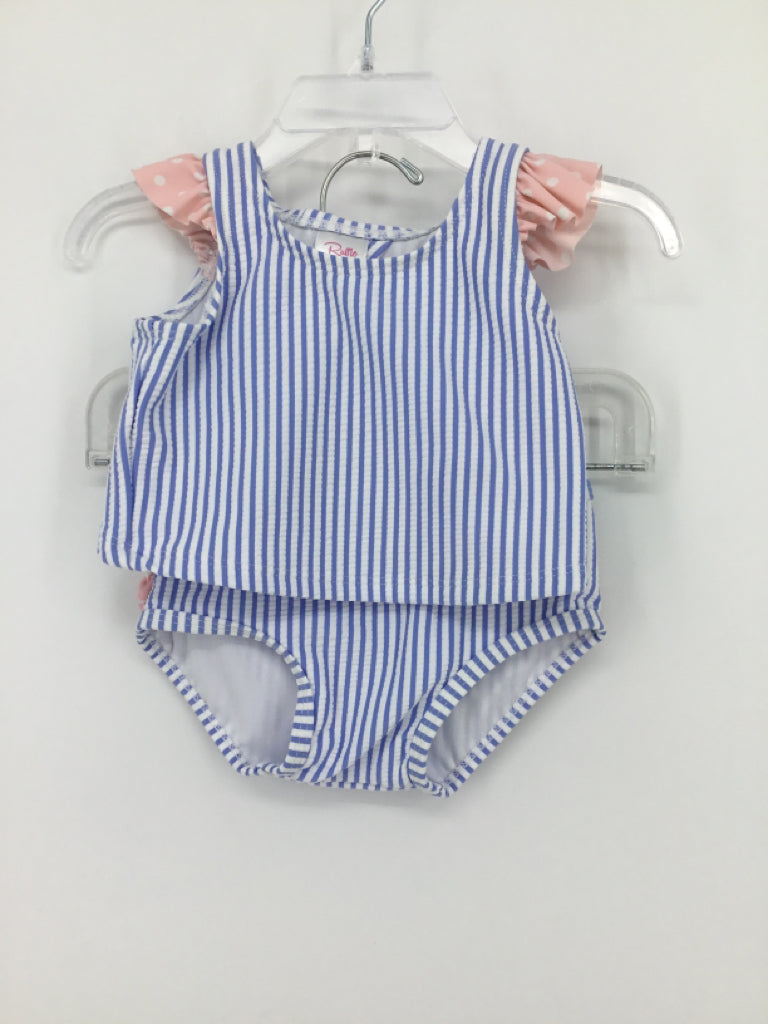 Ruffle Butts Child Size 6-12 Months Blue Swimwear - girls