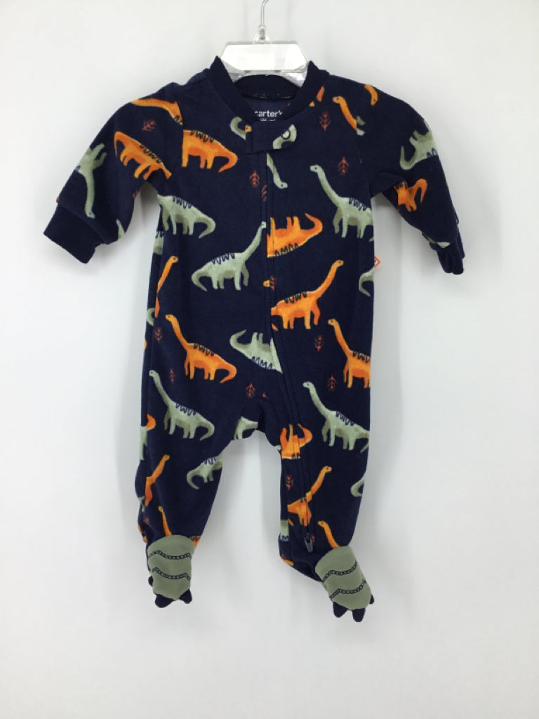 Child of Mine Child Size 0-3 Months Navy Sleepers