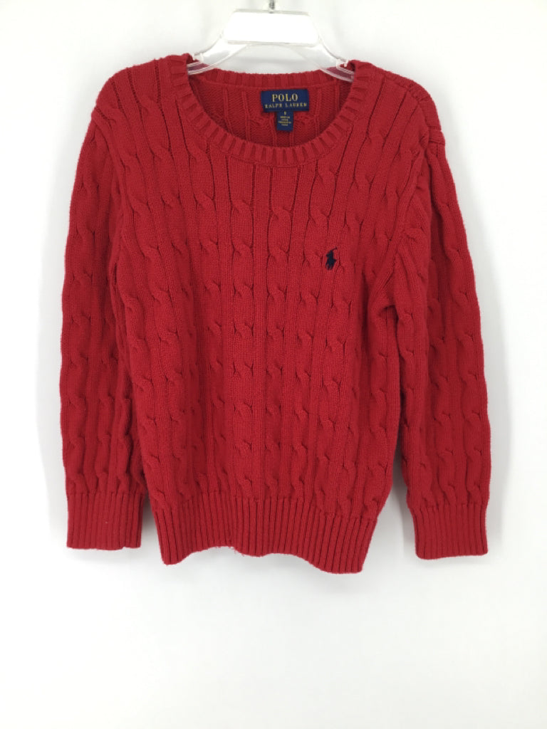 Ralph Lauren Child Size 5 Red Solid Sweater - boys