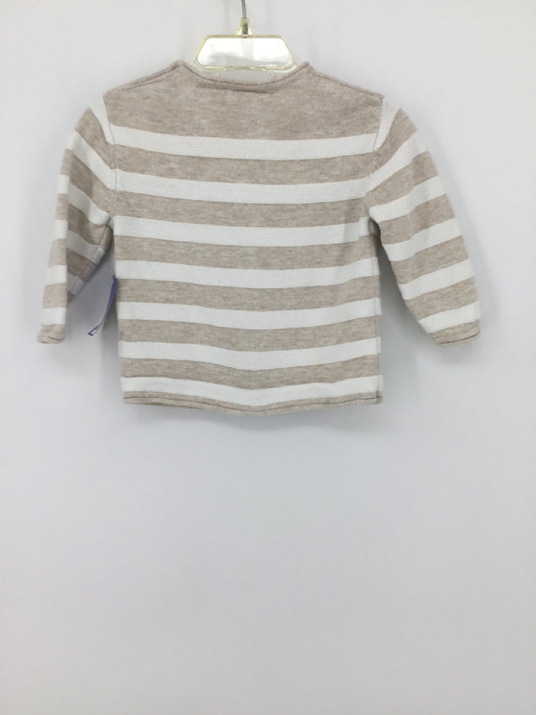 Zara Child Size 6-9 Months Tan Stripe Sweater - boys