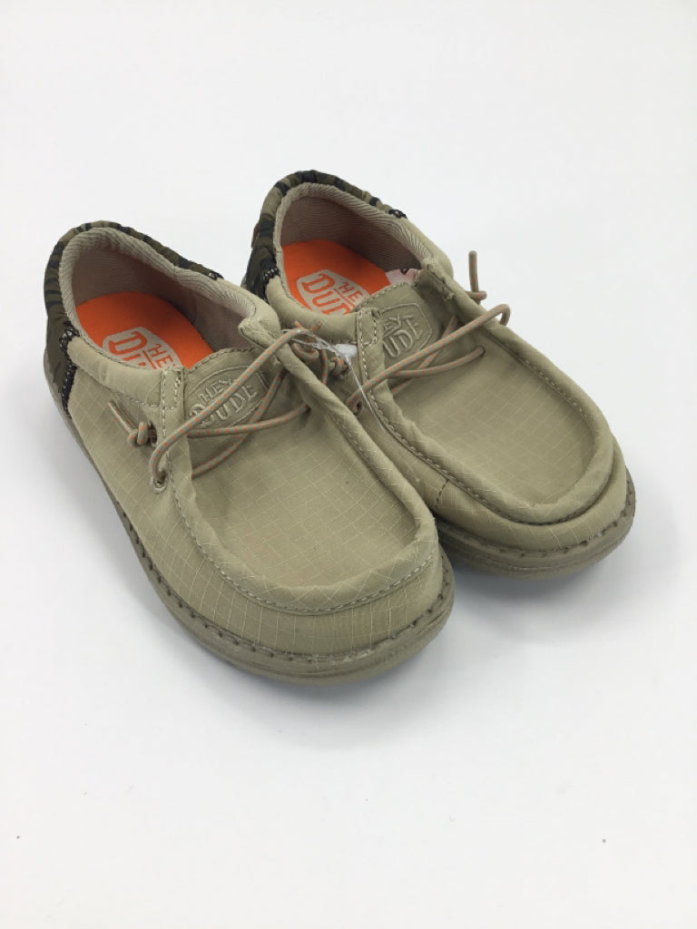 Hey Dude Child Size 10 Tan Sneakers