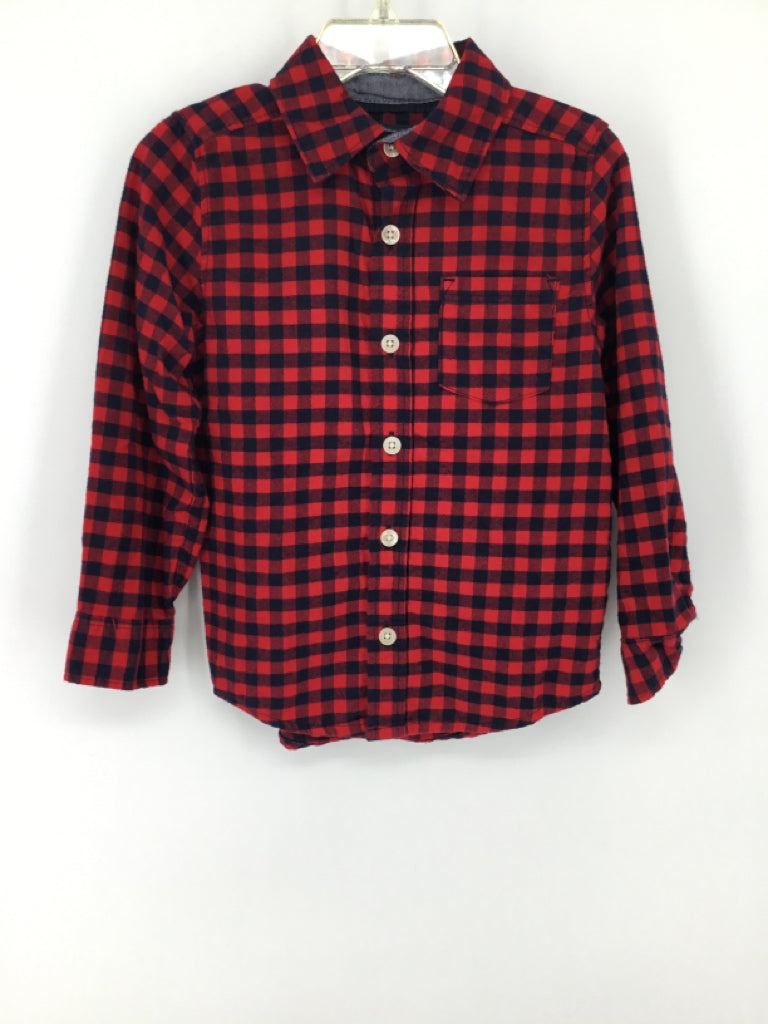 OshKosh B'gosh Child Size 3 Red Checkered Shirt - boys