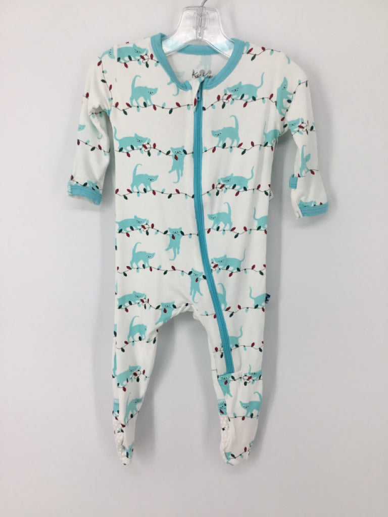 Kickee Pants Child Size 0-3 Months Blue Christmas Sleeper