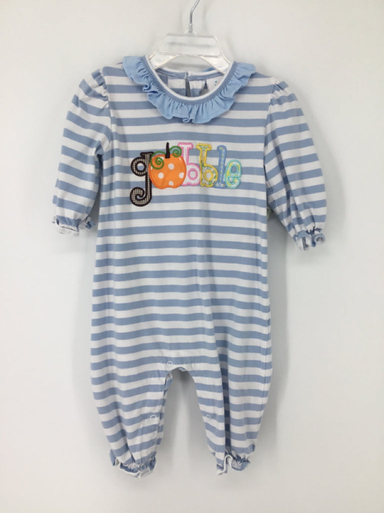 Stitchy Fish Child Size 9 Months Blue Thanksgiving Outfit