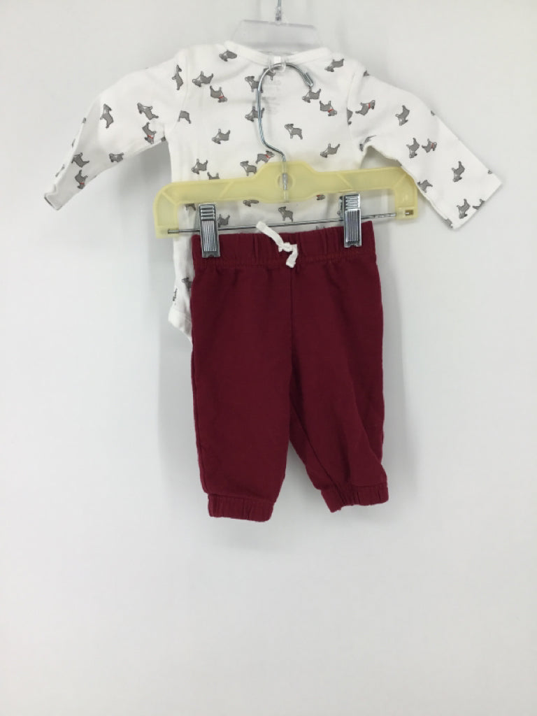 Child of Mine Child Size 0-3 Months White Dog Outfit - boys