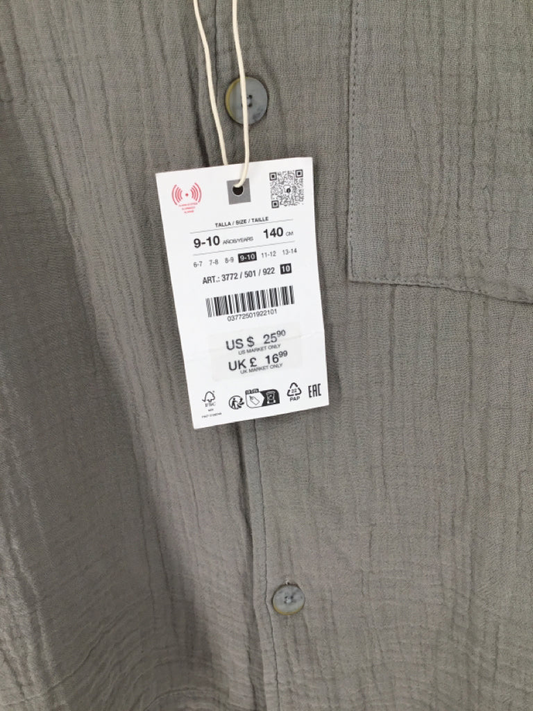 Zara Child Size 9 Gray Solid Shirt - boys