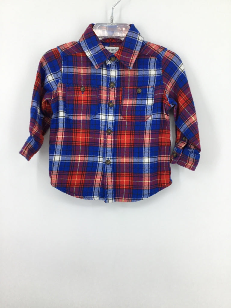 Carter's Child Size 9 Months Multi-Color Plaid Shirt - boys