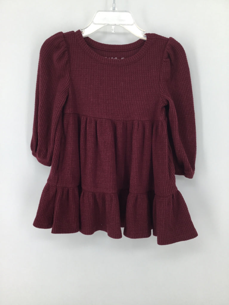 Cat & Jack Child Size 18 Months Burgundy Dress - girls
