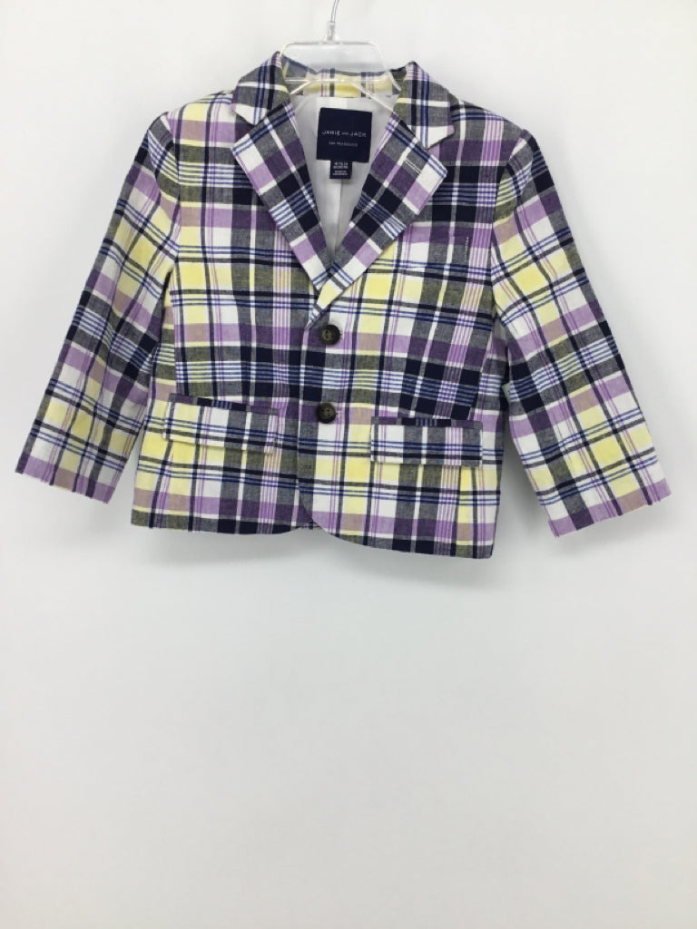 Janie and Jack Child Size 18-24 Months Purple Plaid Blazer - boys