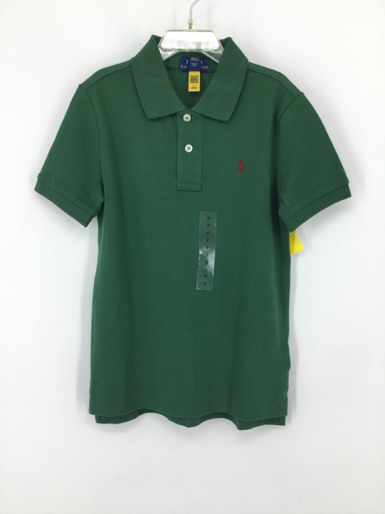 Ralph Lauren Child Size 7 Green Solid Shirt - boys