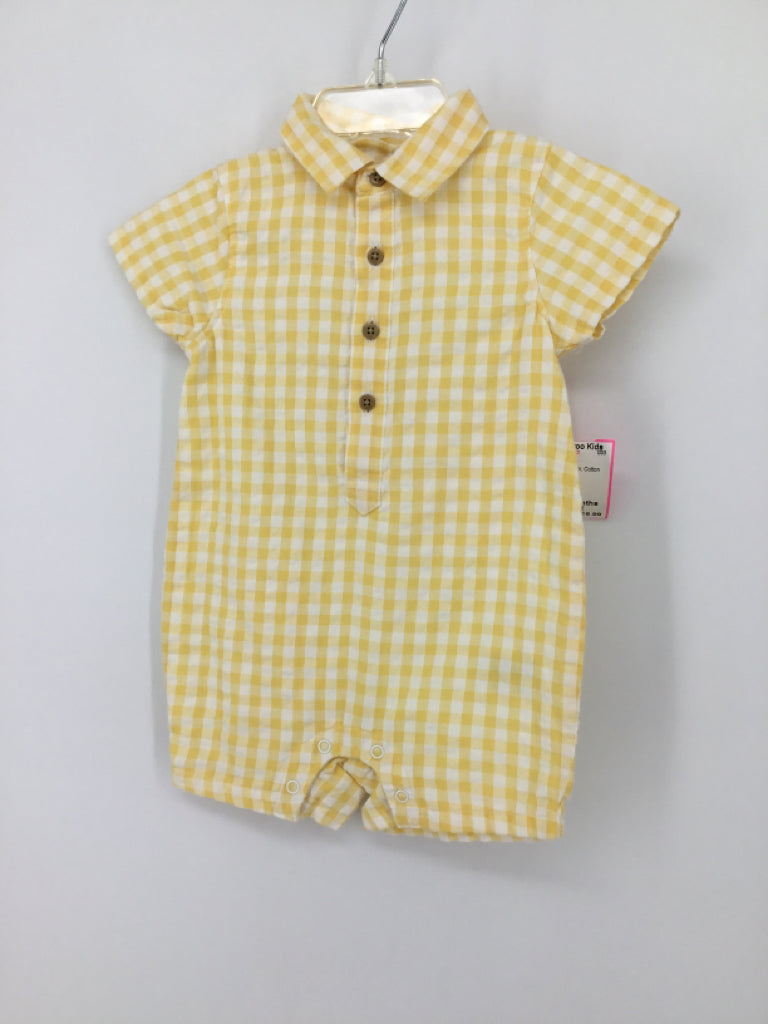 Janie and Jack Child Size 3-6 Months Yellow Gingham Outfit - boys