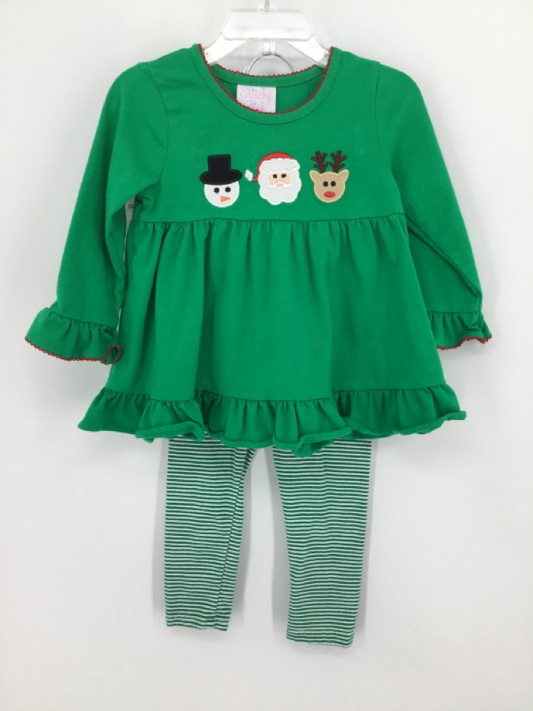 Stitchy Fish Child Size 24 Months Green Christmas Outfit