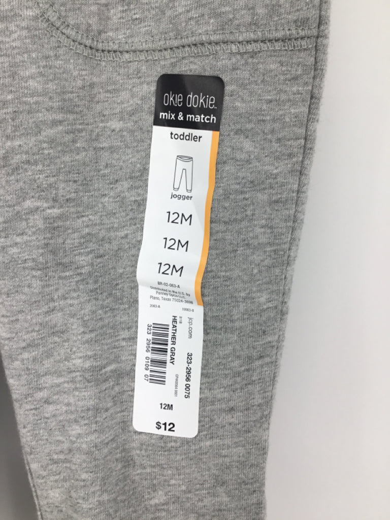 okie dokie Child Size 12 Months Gray Solid Pants - boys