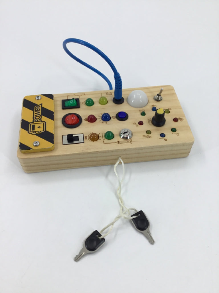 Montessori Wooden Busy Board w/ LED Lights