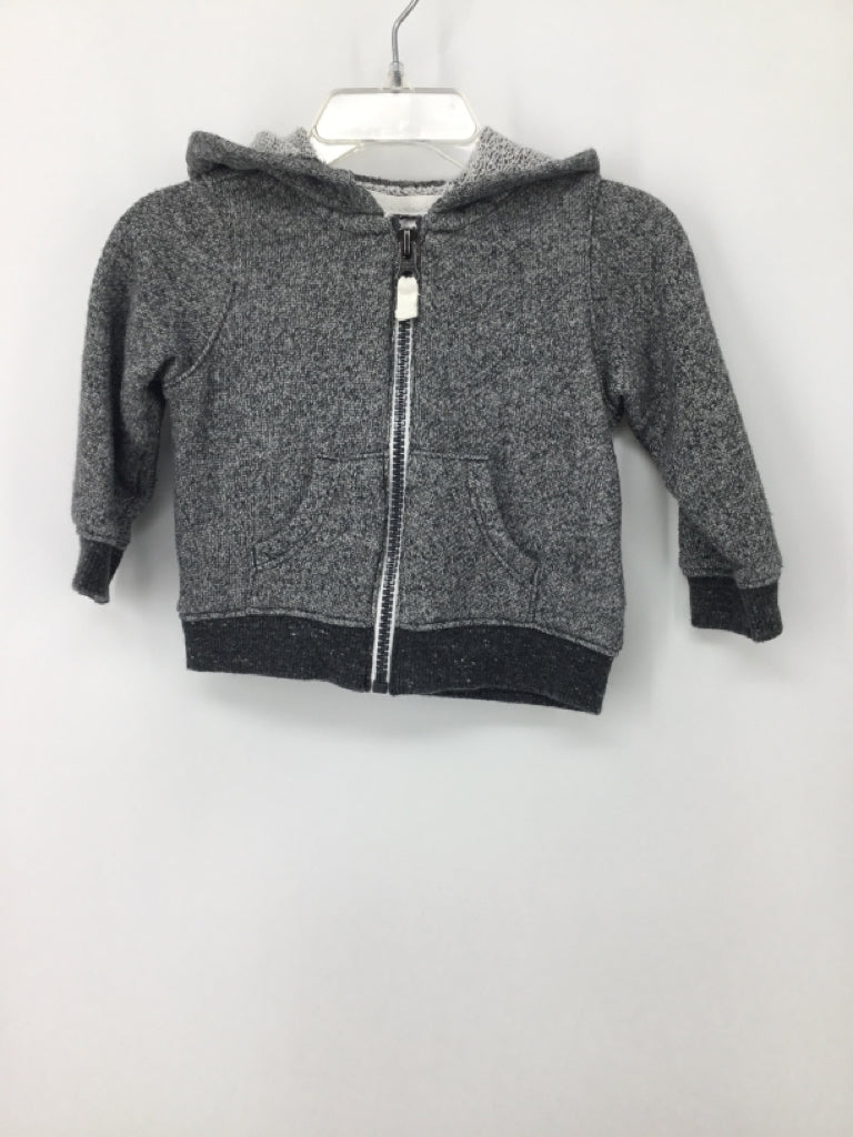 Carter's Child Size 9 Months Gray Marbled Hoodie - boys