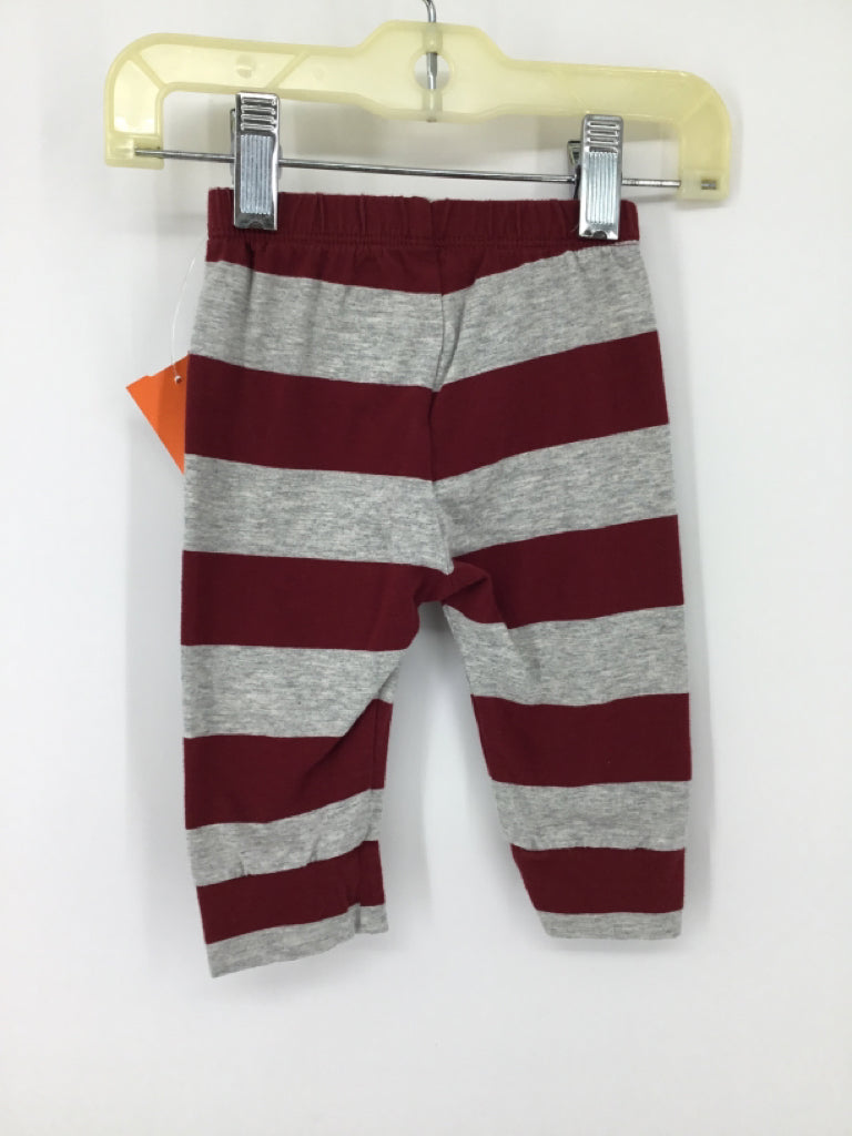 Baby Gap Child Size 3-6 Months Burgundy Stripe Pants - boys