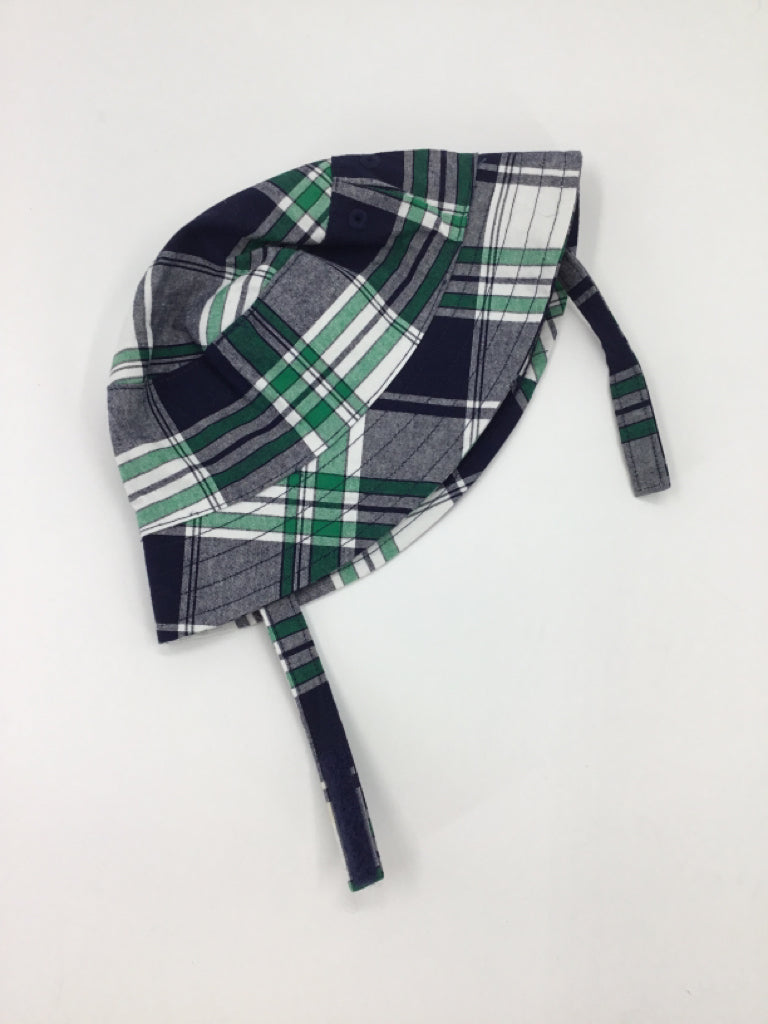 Janie and Jack Child Size 6-12 Months Navy Plaid Hats - boys
