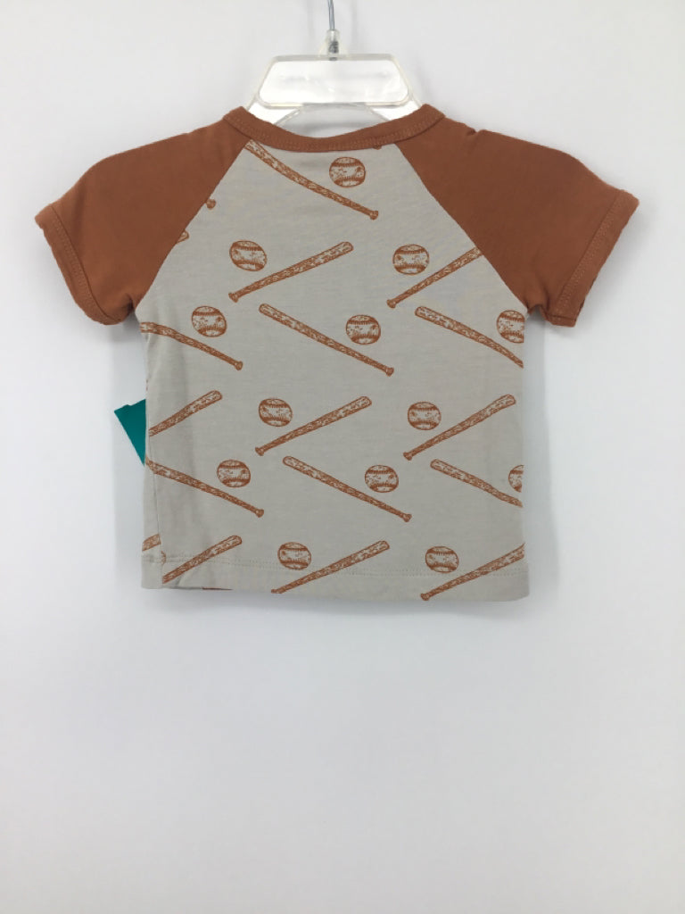 Kate Quinn Organics Child Size 3-6 Months Orange Print T-shirt - boys