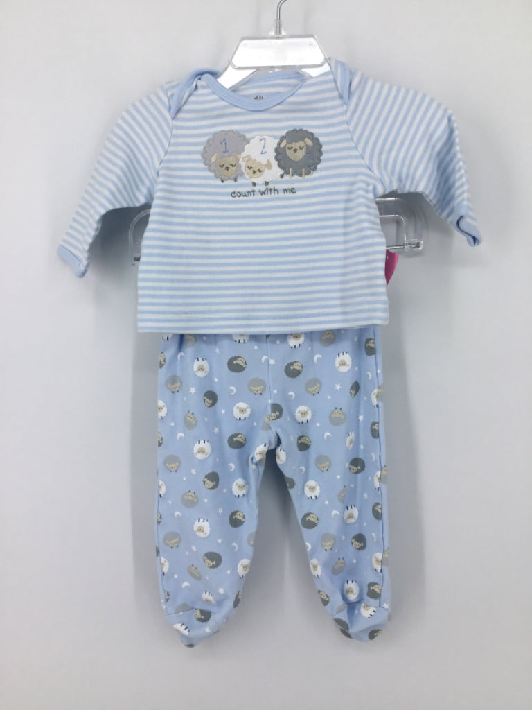 Little Me Child Size 6 Months Blue Stripe Outfit - boys