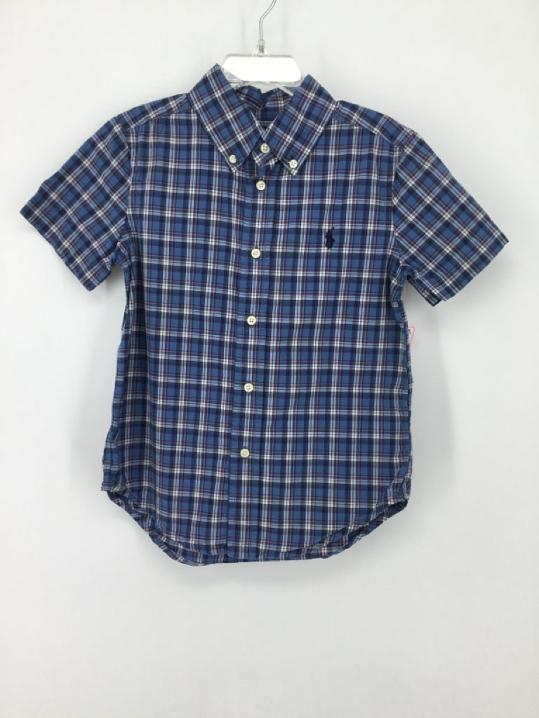 Ralph Lauren Child Size 4 Blue Plaid Shirt - boys