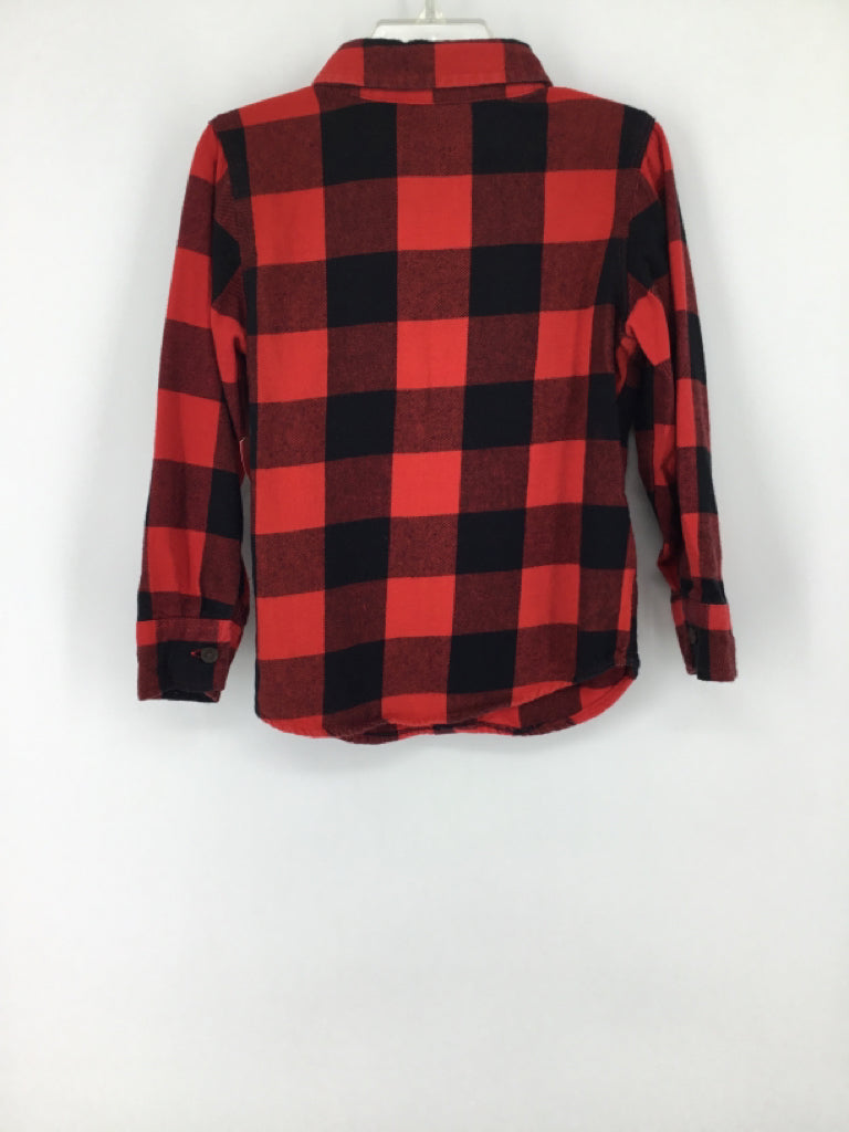Old Navy Child Size 4 Red Checkered Shirt - boys