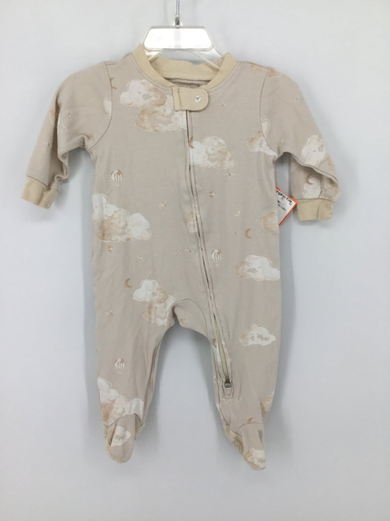 Burt's Bees Baby Child Size 3-6 Months Tan Sleepers