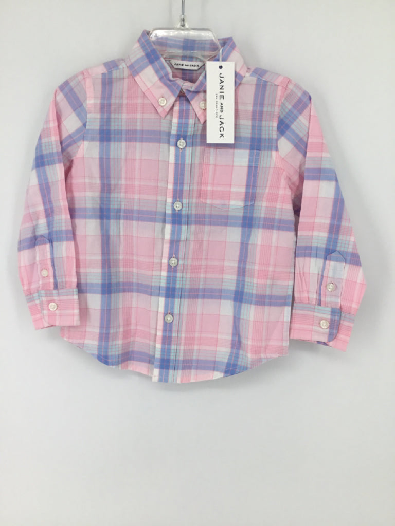 Janie and Jack Child Size 18-24 Months Pink Plaid Shirt - boys