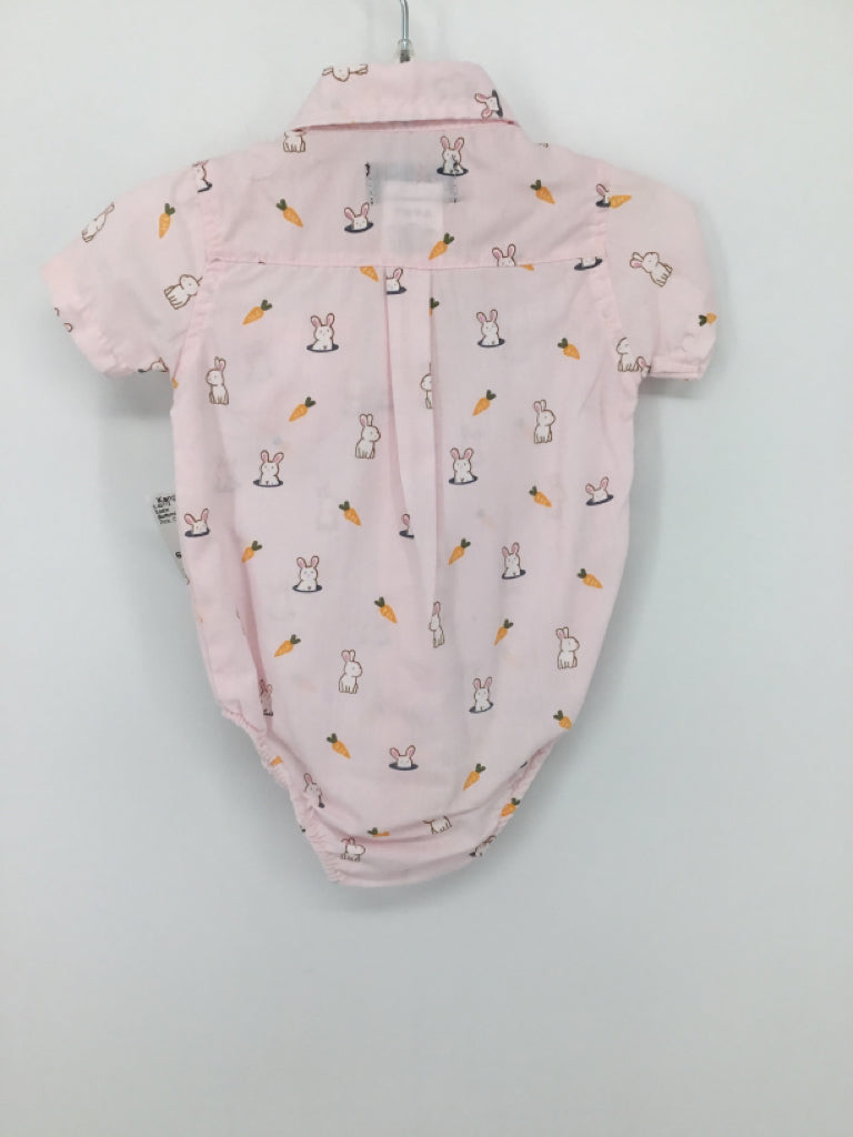 Buttons and Thread Child Size 0-3 Months Pink Easter Onesie