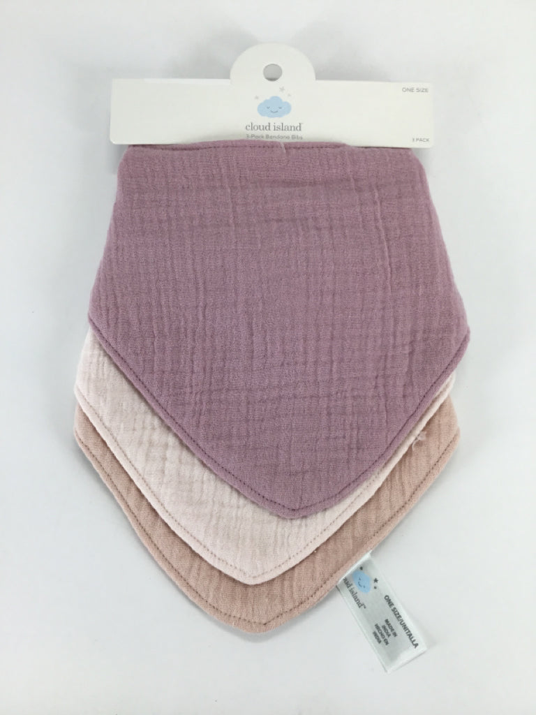cloud island Child Size One Size Pink Bib Set of 3