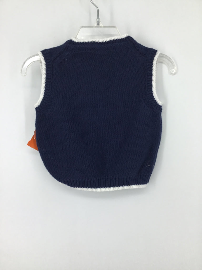 Janie and Jack Child Size 6-12 Months Navy Solid Vest - boys