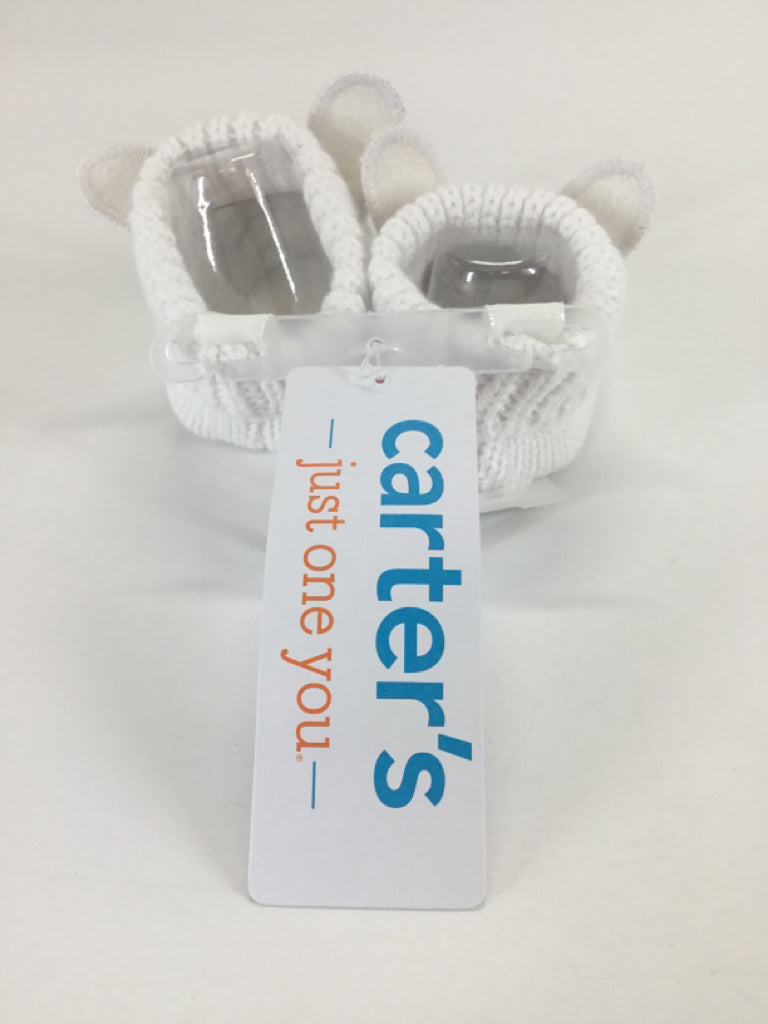 Just One You Made by Carters Child Size 0 Months White Baby/Walker Shoes
