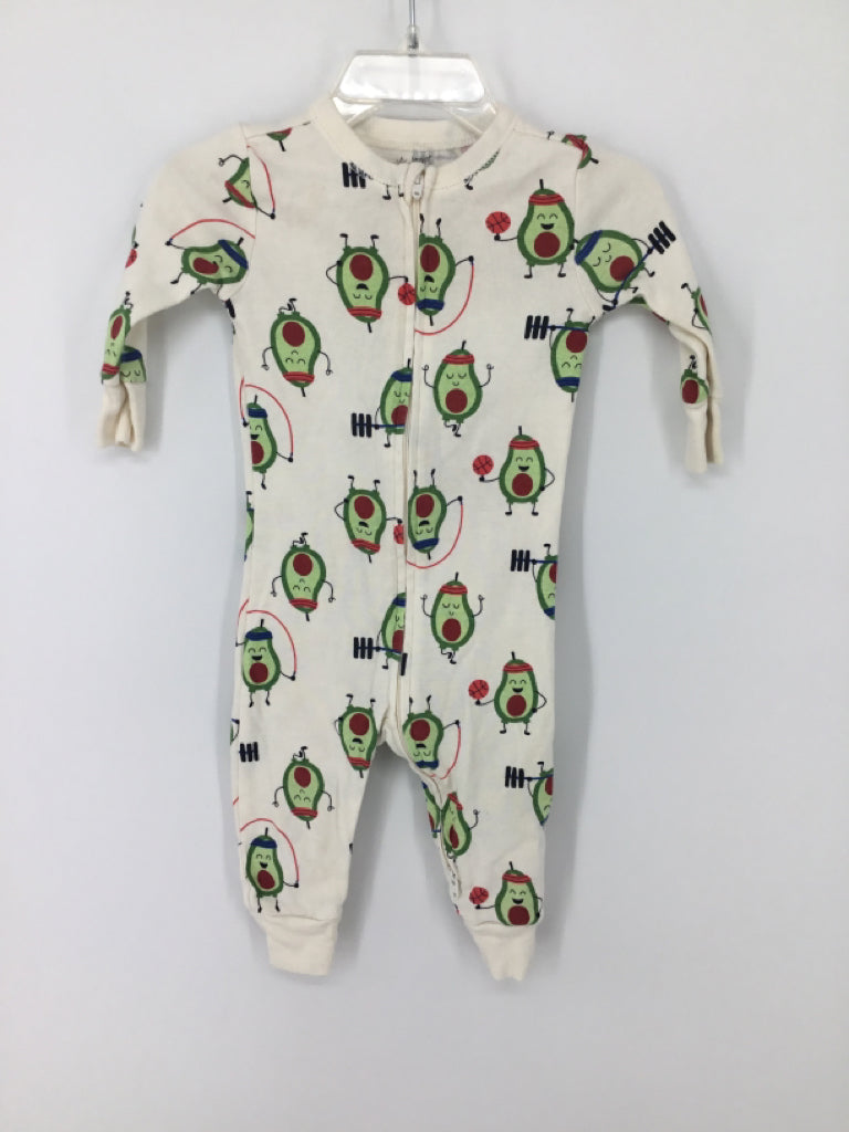 Old Navy Child Size 6-12 Months White Print Pajamas - boys