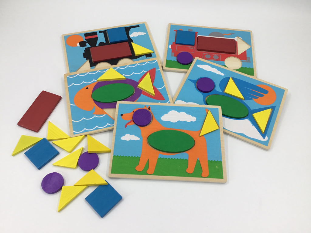 Melissa & Doug Wooden Beginner Pattern Blocks