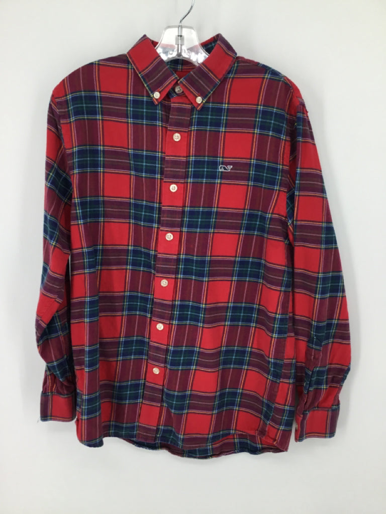 vineyard vines Child Size 12 Red Plaid Shirt - boys