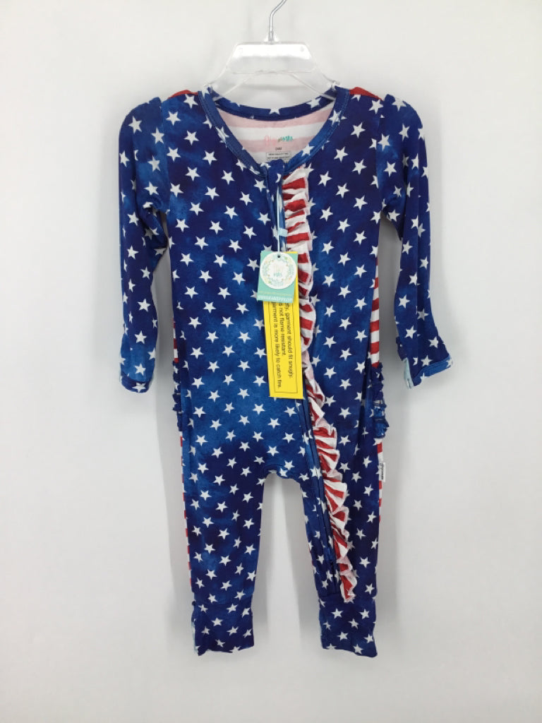 GiGi and Max Child Size 24 Months Blue Stars & Stripes Pajamas