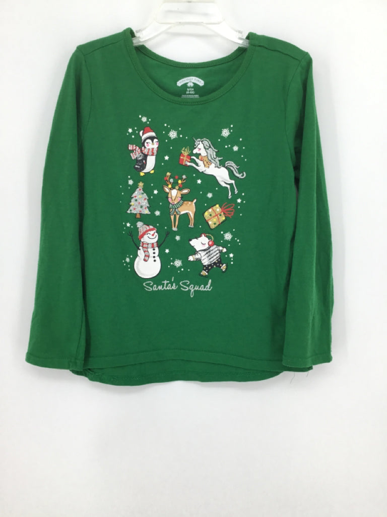Holiday Time Child Size 6 Green Christmas T-Shirt