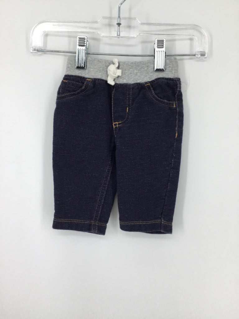 Carter's Child Size 3 Months Blue Solid Pants - boys