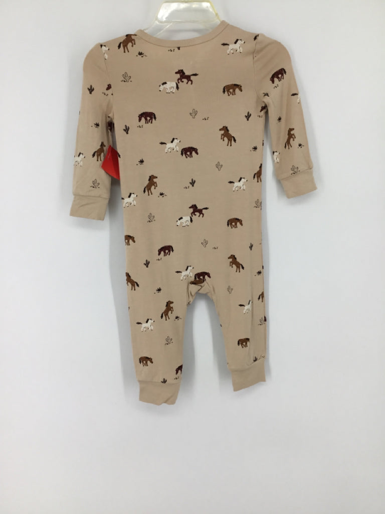 Little Me Child Size 12 Months Tan Print Pajamas - boys