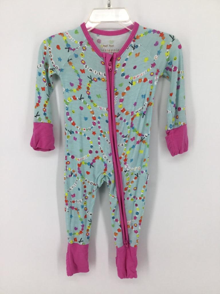 Little Sleepies Child Size 0-3 Months Blue Pajamas - girls