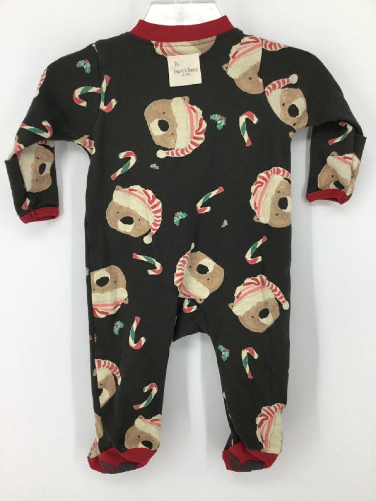 Burt's Bees Baby Child Size 0-3 Months Black Christmas Sleeper