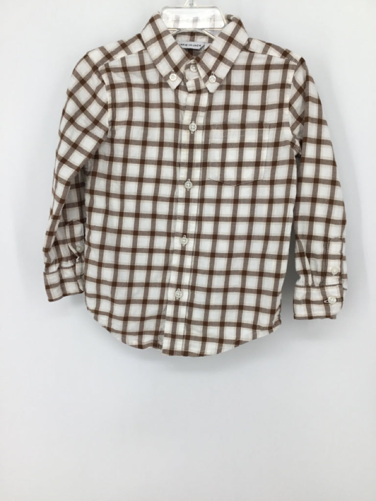 Janie and Jack Child Size 2 Brown Checkered Shirt - boys
