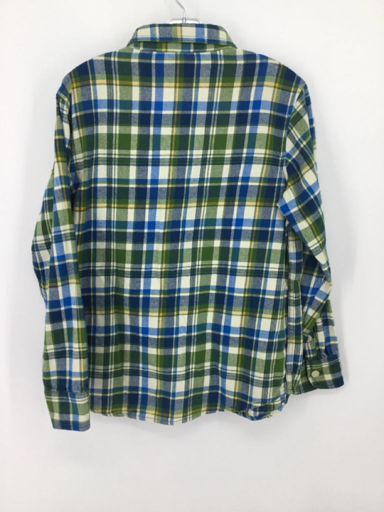 Lands' End Child Size 10 Green Plaid Shirt - boys