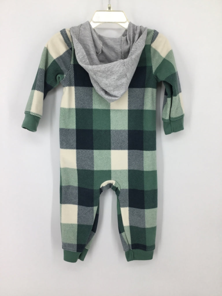 Carter's Child Size 12 Months Green Checkered Outfit - boys