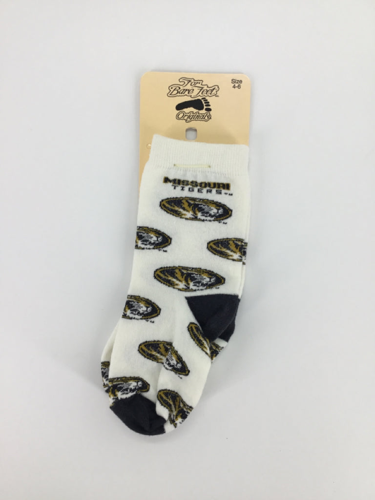 For Bare Feet Child Size 4 Toddler White Mizzou Socks - boys
