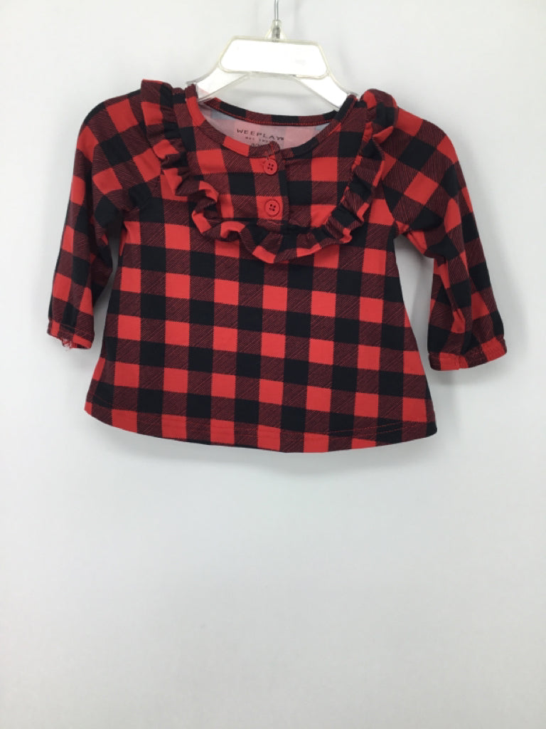 Weeplay Child Size 0-3 Months Red Shirt - girls