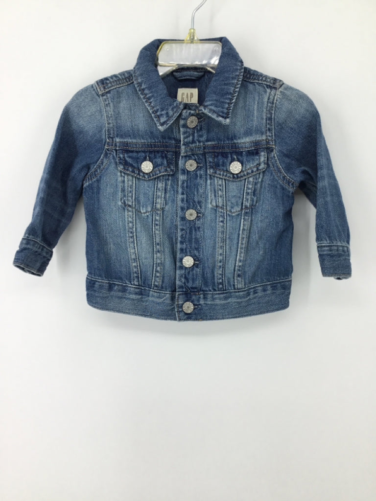 Gap Denim Child Size 6-12 Months Blue Solid Jacket - boys