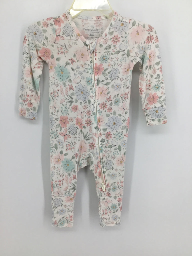 Purley Soft by Carters Child Size 3 Months Pink Pajamas - girls