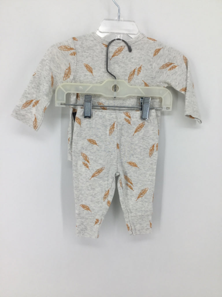 Carter's Child Size 3 Months Gray Print Outfit - boys